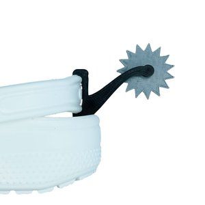 ShoeTails Mini Spinning Spurs Black with Silver for Crocs (1 Pair)